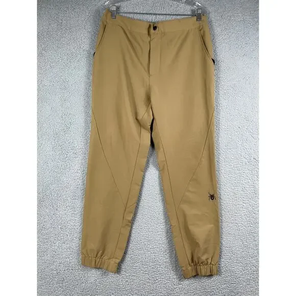 Spyder Men's Tan Joggers With Zipper Size L - Picture 1 of 12